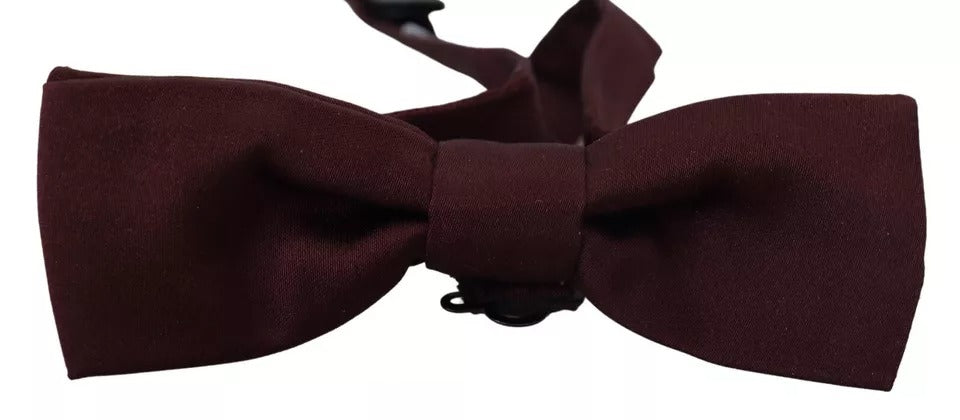 Dolce & Gabbana Bordeaux Silk Adjustable Neck Men Bow Tie | Regal Royce