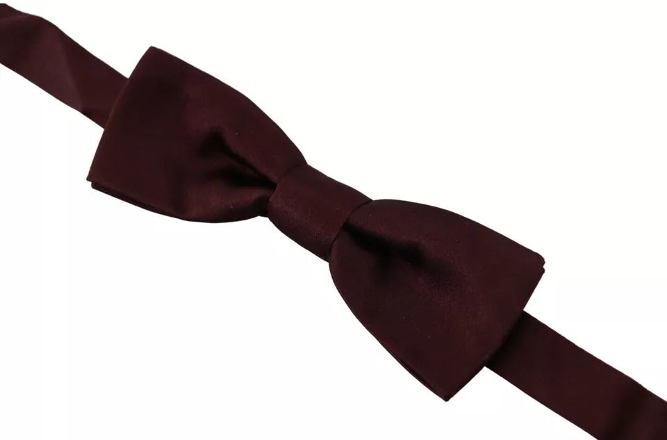Dolce & Gabbana Bordeaux Silk Adjustable Neck Men Bow Tie | Regal Royce