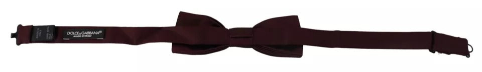 Dolce & Gabbana Bordeaux Silk Adjustable Neck Men Bow Tie | Regal Royce