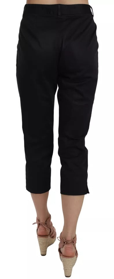 Dolce & Gabbana Black Cotton Cropped Capri Pants | Regal Royce