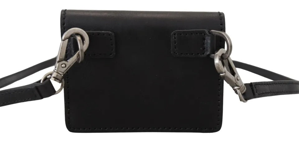 Dolce & Gabbana Black Leather Bifold Shoulder Sling Women Wallet | Regal Royce