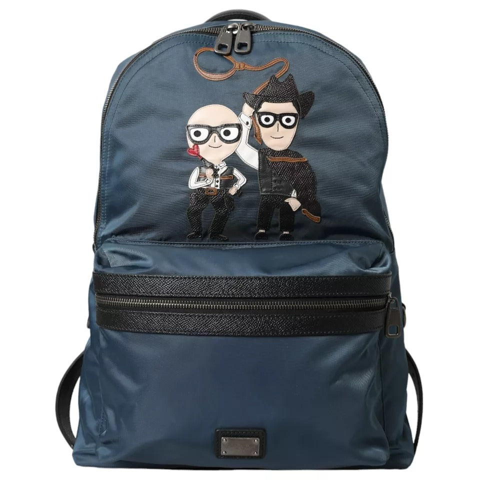 Dolce & Gabbana Blue Nylon #DGFamily Patch Men Backpack Bag | Regal Royce