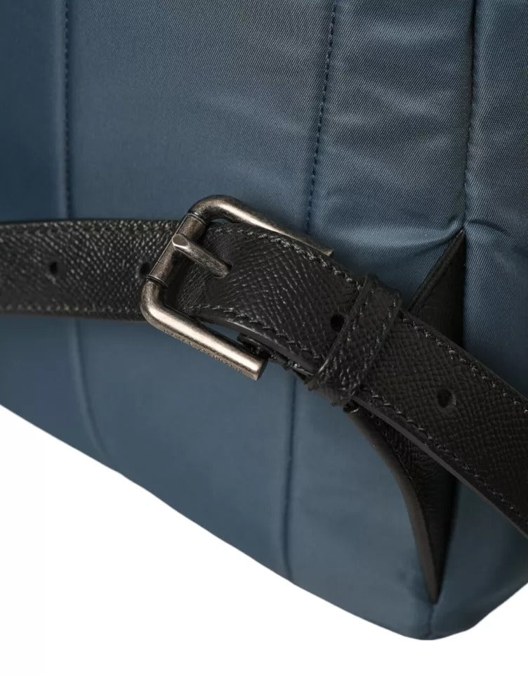 Dolce & Gabbana Blue Nylon #DGFamily Patch Men Backpack Bag | Regal Royce