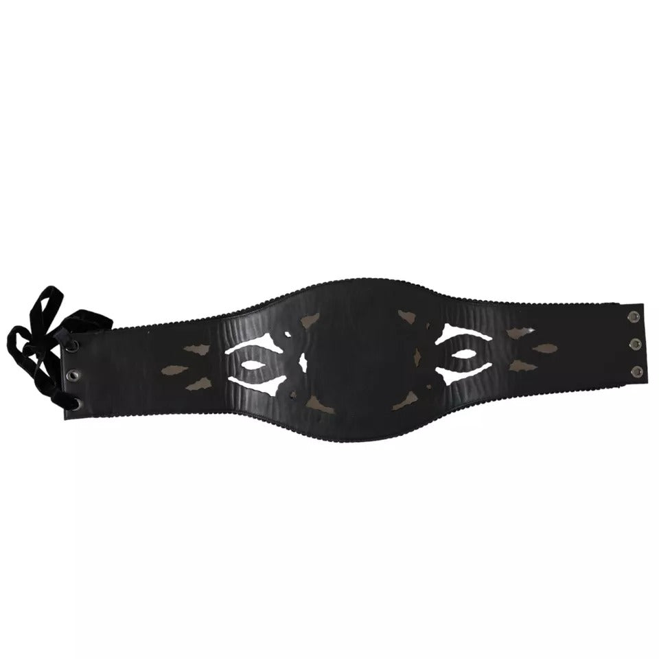 Dolce & Gabbana Black Canvas Embellished Waist Women Belt | Regal Royce