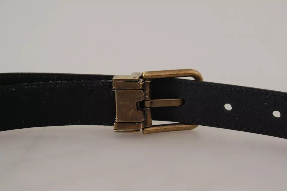 Dolce & Gabbana Beige Velvet Leather Gold Tone Metal Buckle Belt | Regal Royce
