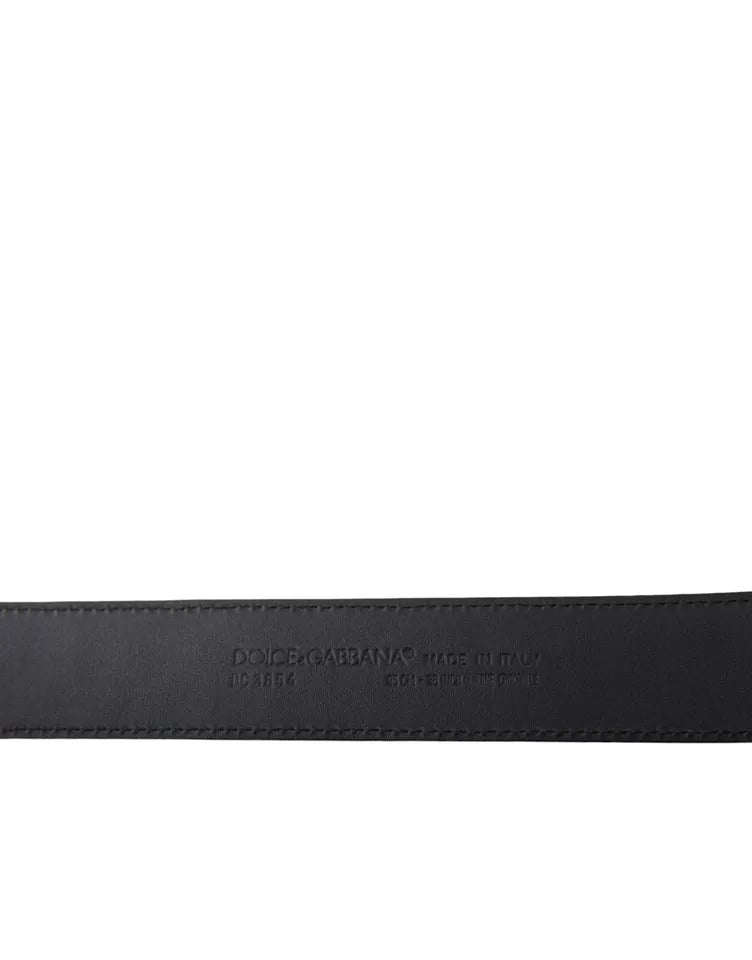 Dolce & Gabbana Black Exotic Leather Gold Metal Buckle Belt | Regal Royce