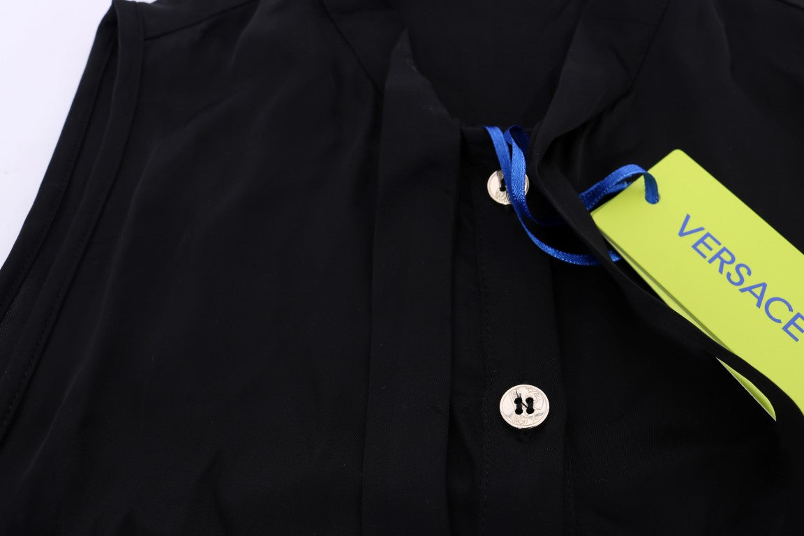 Versace Jeans Black Sleeveless Viscose Blouse Top | Regal Royce