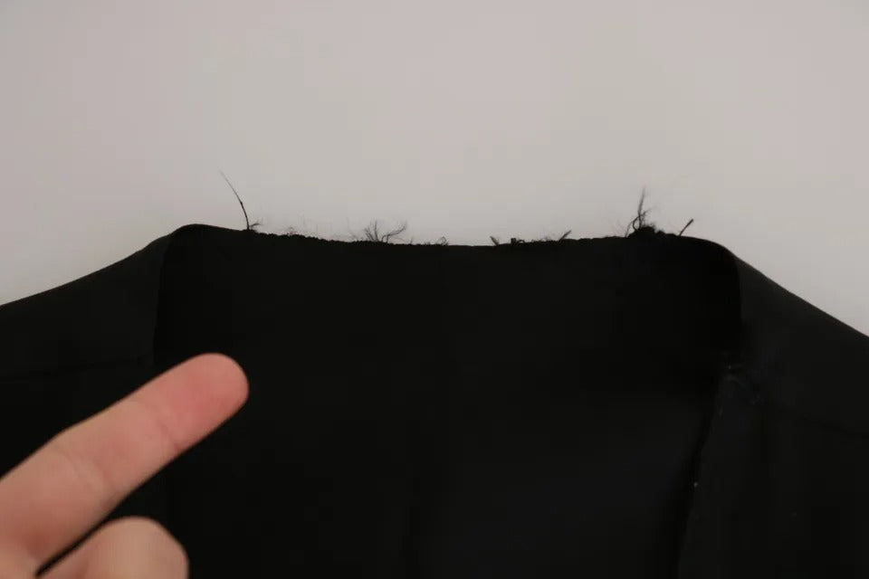 Dolce & Gabbana Black Solid STAFF Slim Fit Waistcoat Vest | Regal Royce