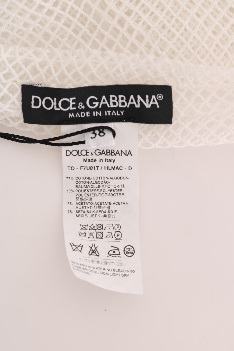 Dolce & Gabbana White Net Tank Transparent Top | Regal Royce