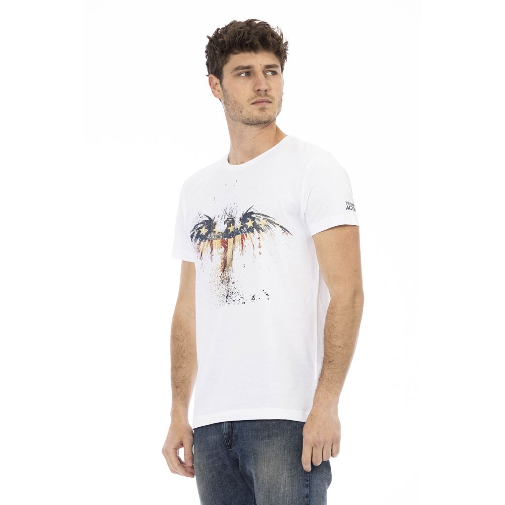 Trussardi Action White Cotton Men T-Shirt | Regal Royce