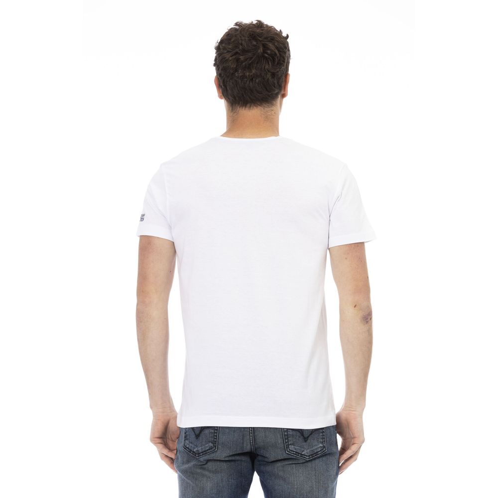 Trussardi Action White Cotton Men T-Shirt | Regal Royce