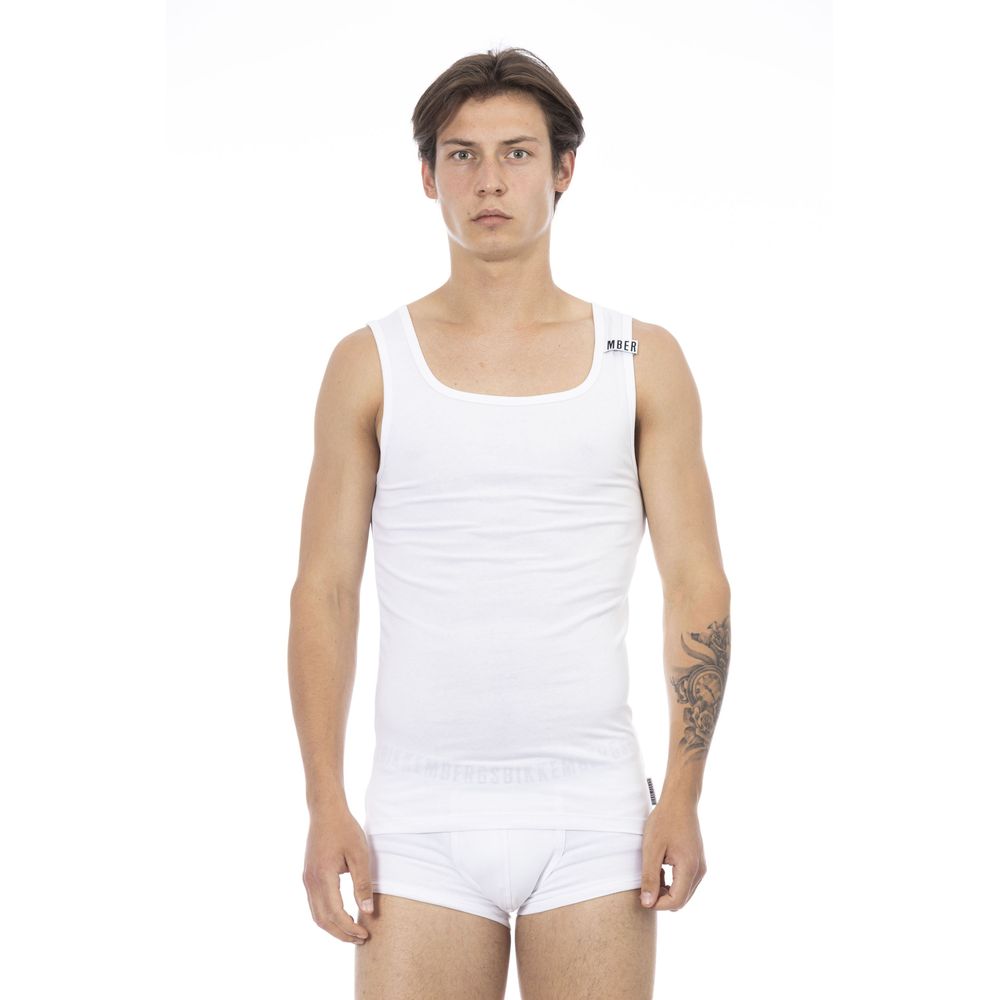 Bikkembergs White Cotton Mens Tank Top | Regal Royce