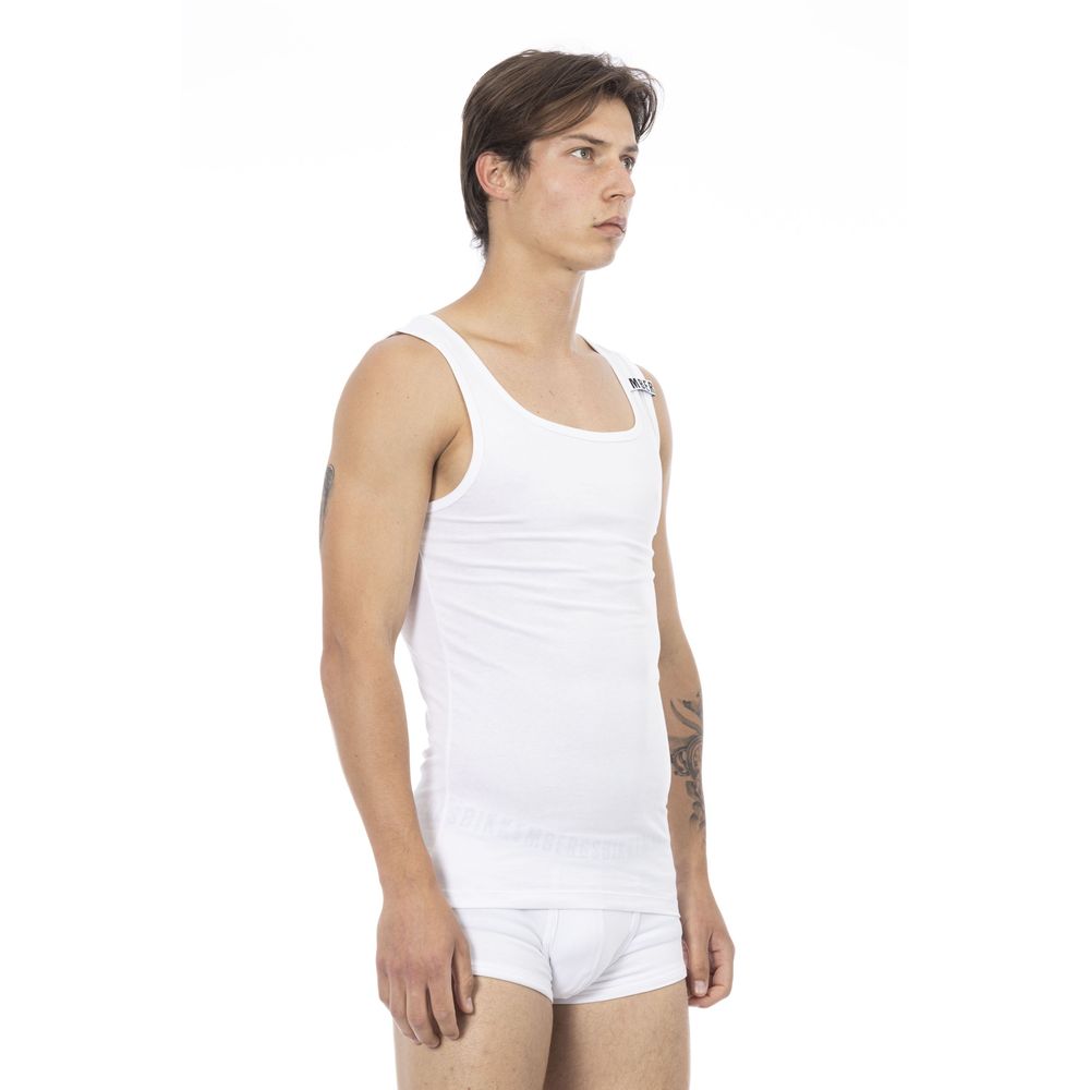 Bikkembergs White Cotton Mens Tank Top | Regal Royce