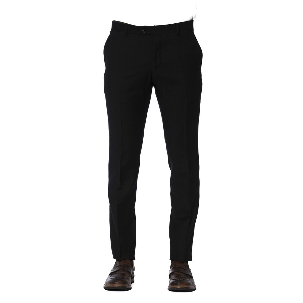 Trussardi Black Wool Men Trouser | Regal Royce