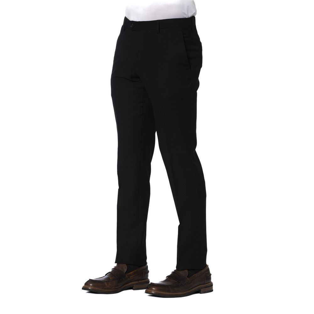 Trussardi Black Wool Men Trouser | Regal Royce