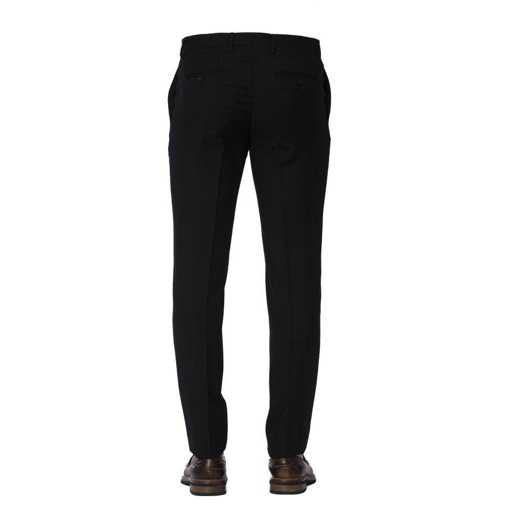 Trussardi Black Wool Men Trouser | Regal Royce