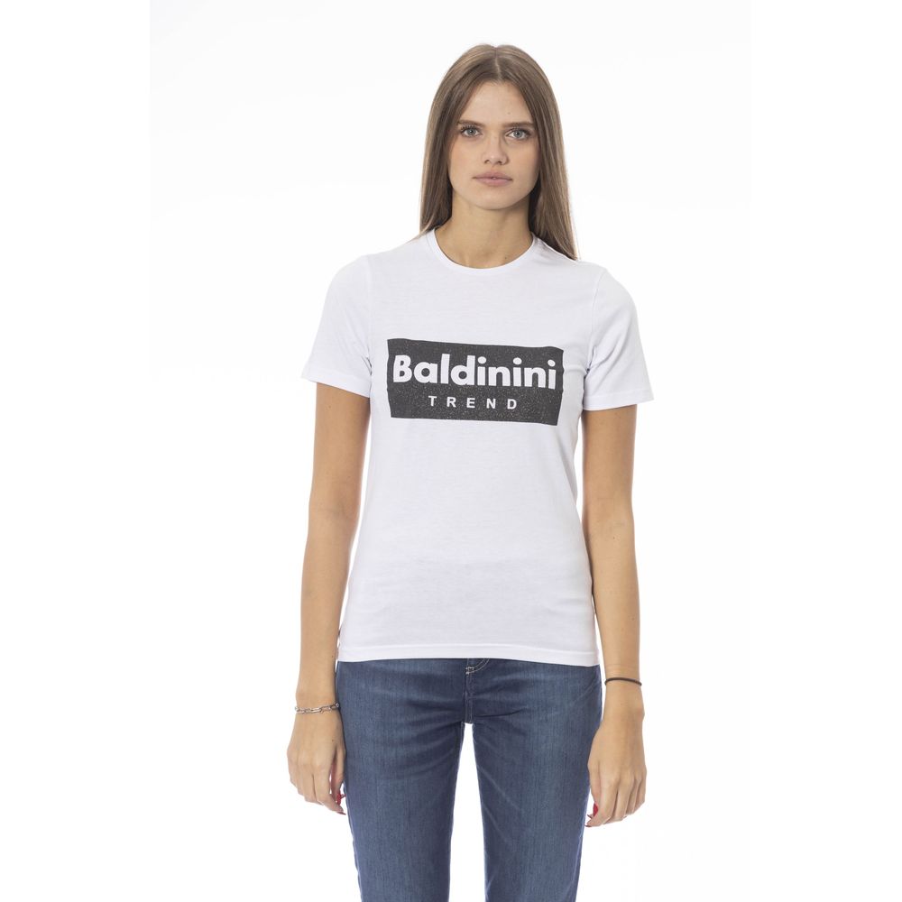 Baldinini Trend White Cotton Women T-Shirt | Regal Royce