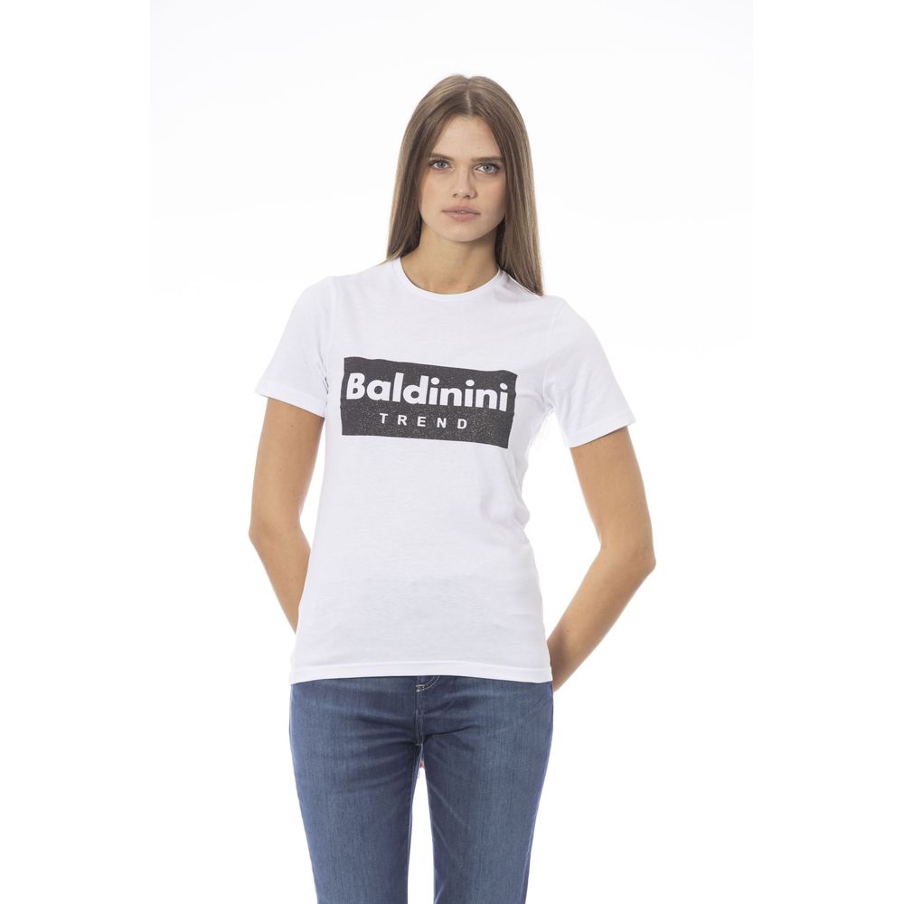 Baldinini Trend White Cotton Women T-Shirt | Regal Royce