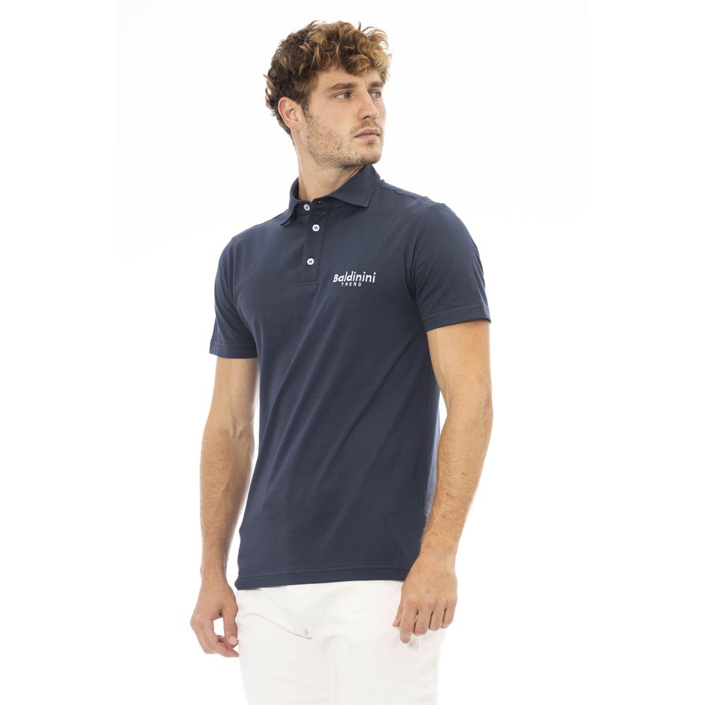 Baldinini Trend Blue Cotton Men Polo Shirt | Regal Royce