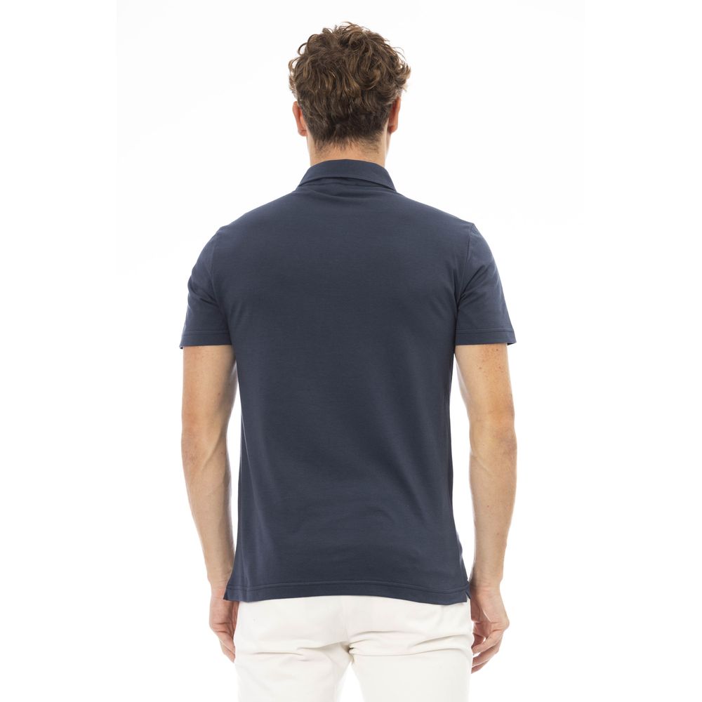 Baldinini Trend Blue Cotton Men Polo Shirt | Regal Royce