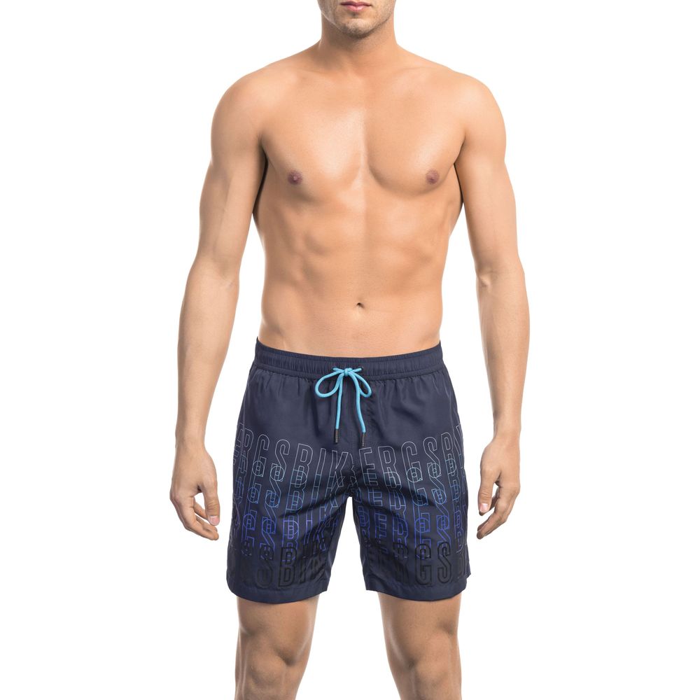Bikkembergs Blue Polyester Men Swim Short | Regal Royce