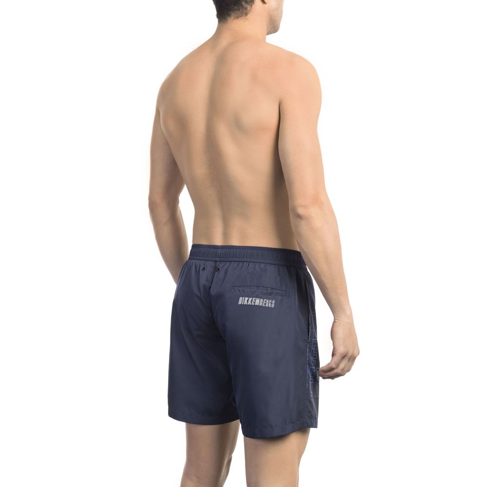 Bikkembergs Blue Polyester Men Swim Short | Regal Royce