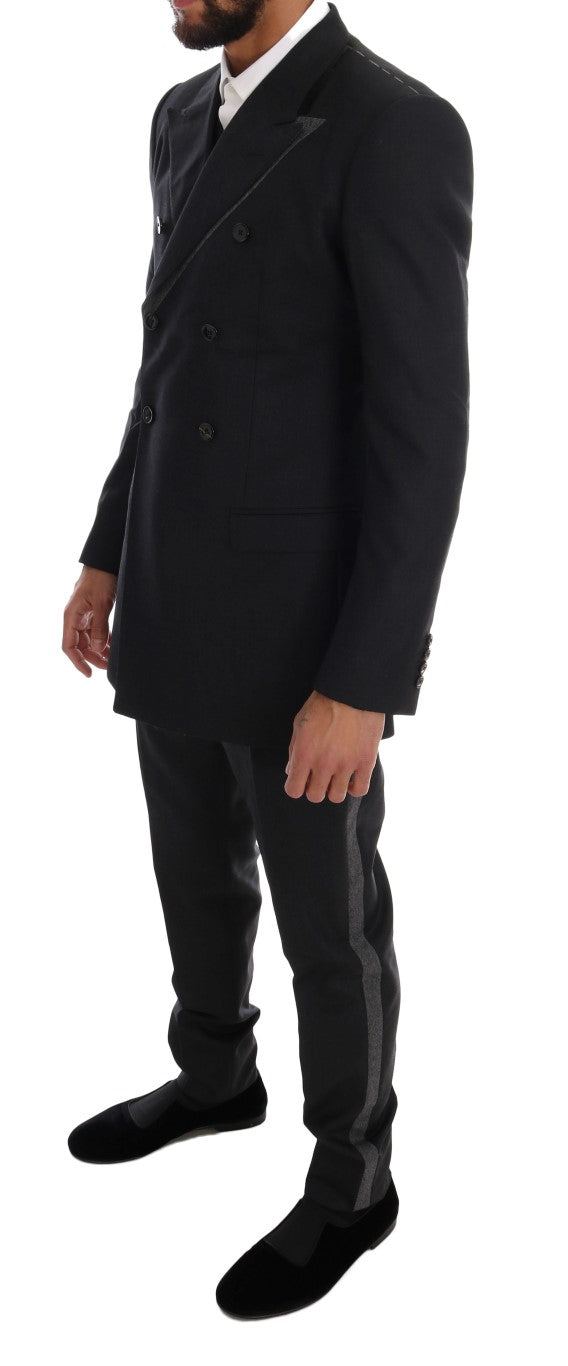 Dolce & Gabbana Gray Wool Double Breasted 3 Piece Suit | Regal Royce