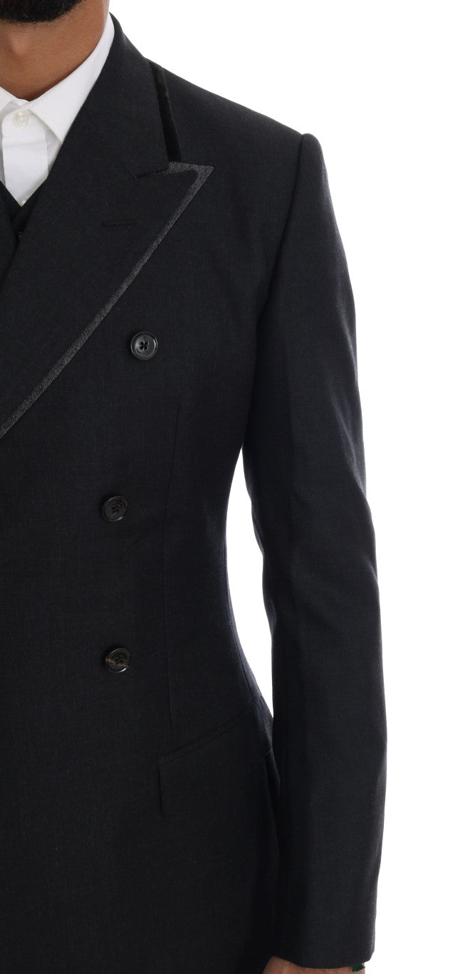 Dolce & Gabbana Gray Wool Double Breasted 3 Piece Suit | Regal Royce