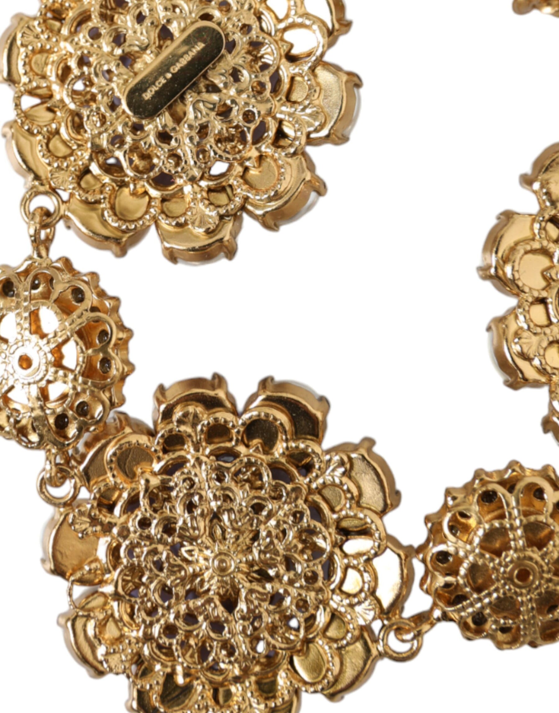 Dolce & Gabbana Gold FIORI BLOOMING Floral Baroque Crystals Bracelet | Regal Royce