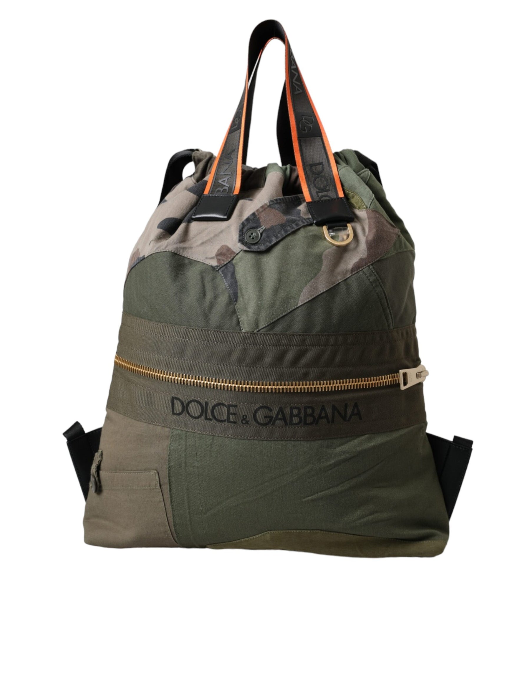 Dolce & Gabbana Military Green Patchwork Rucksack Backpack Bag | Regal Royce