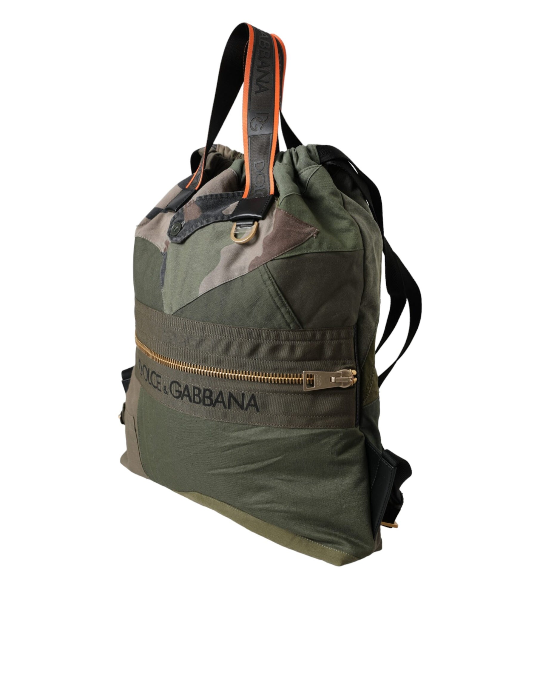 Dolce & Gabbana Military Green Patchwork Rucksack Backpack Bag | Regal Royce