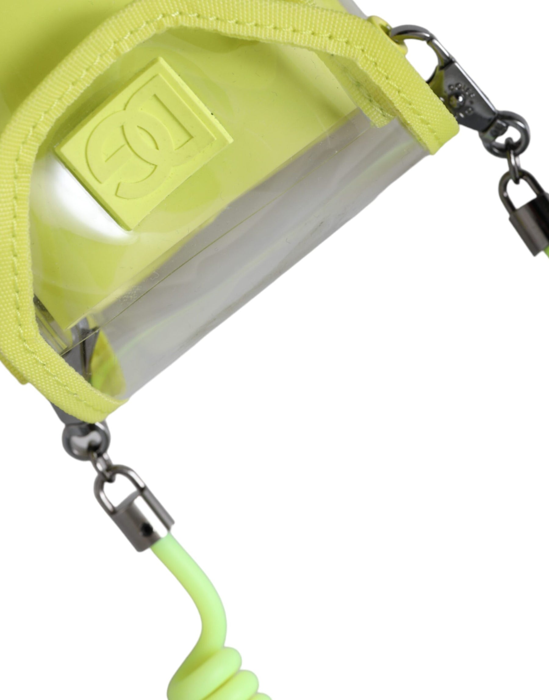 Dolce & Gabbana Yellow Green Plastic DG Logo Neck Strap Cardholder Wallet | Regal Royce