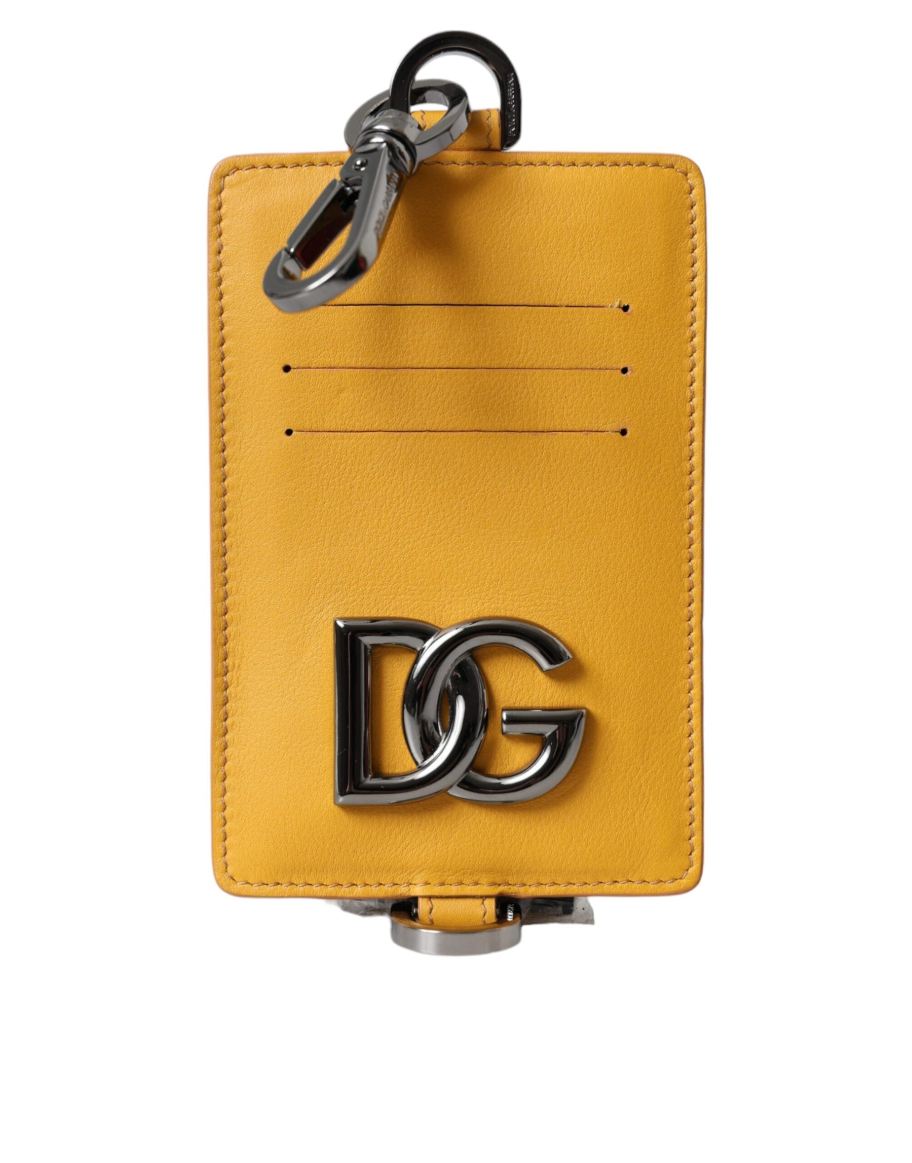 Dolce & Gabbana Orange Calf Leather Credit Card Holder Clip On Wallet | Regal Royce