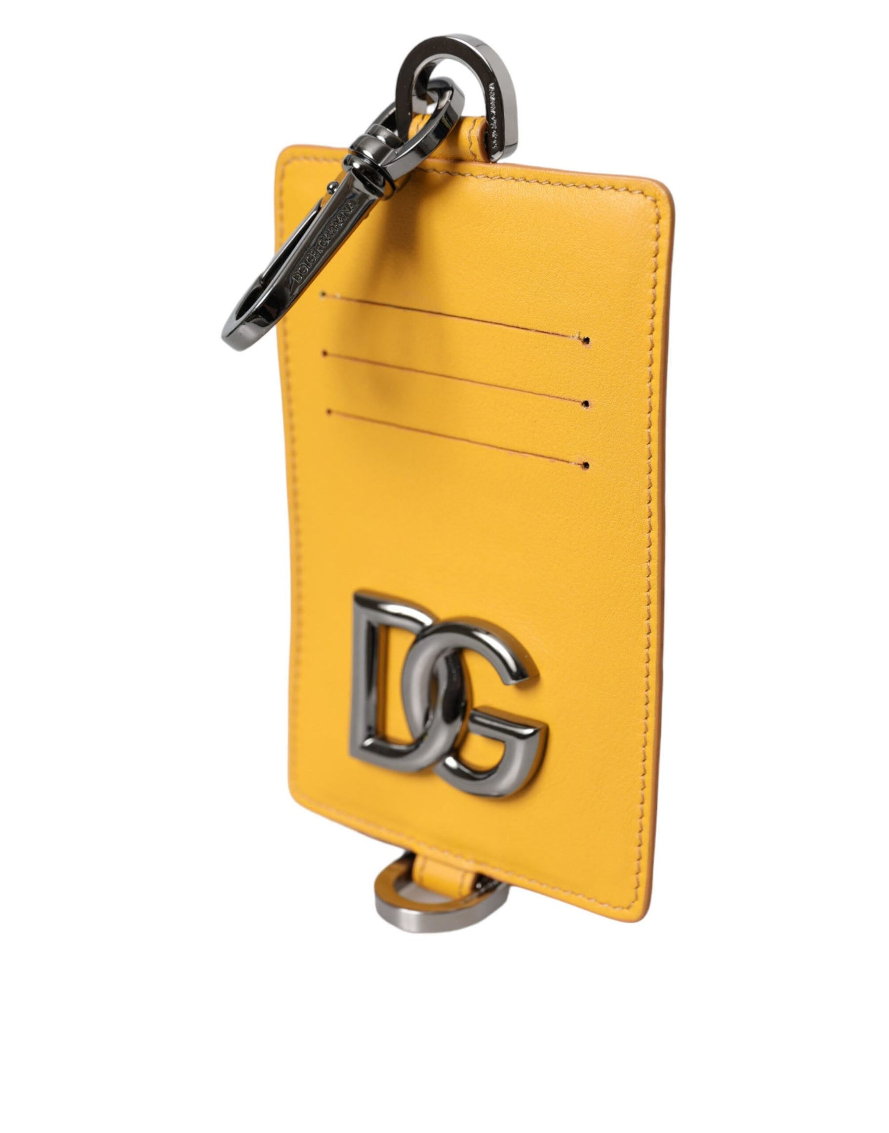 Dolce & Gabbana Orange Calf Leather Credit Card Holder Clip On Wallet | Regal Royce