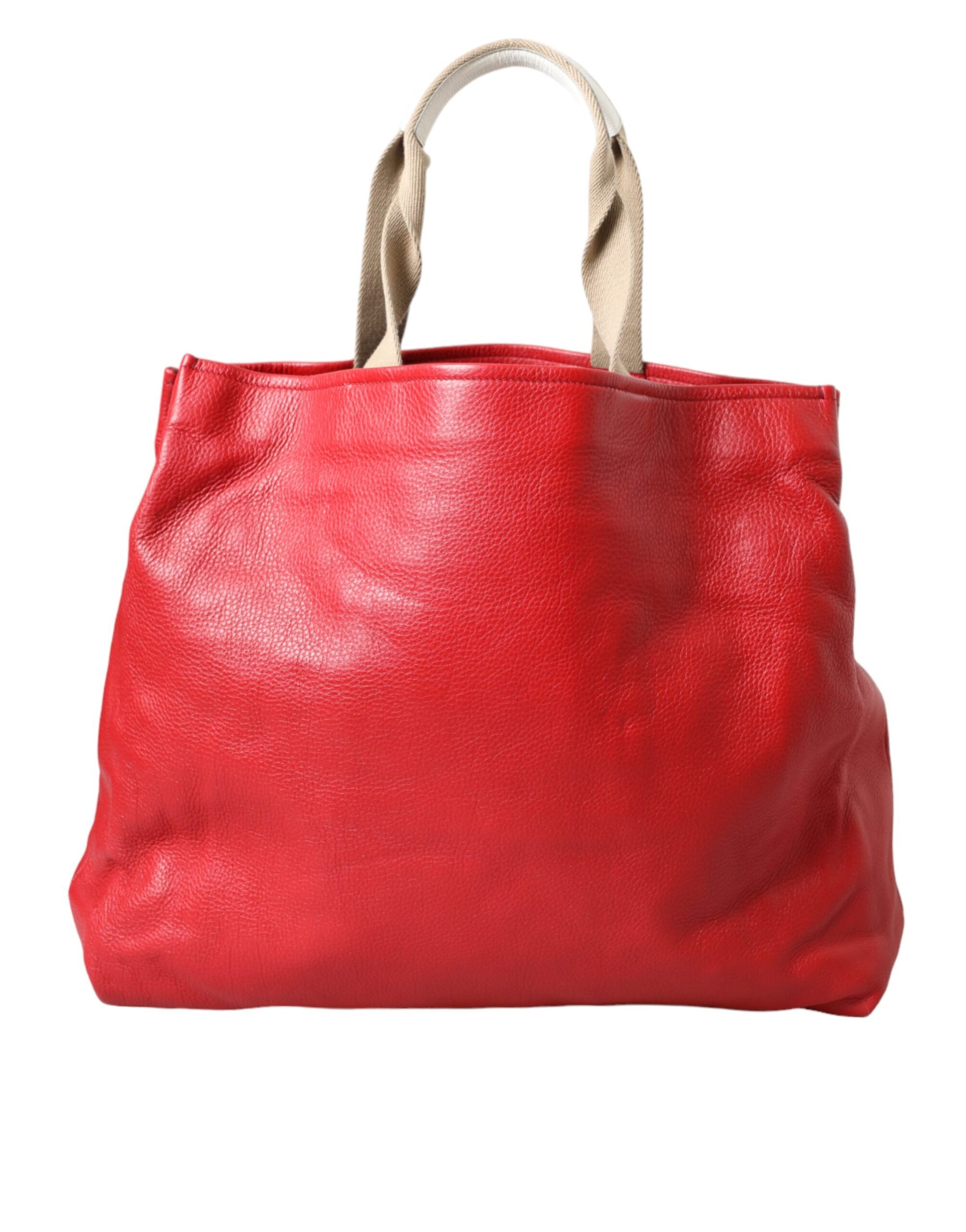 Dolce & Gabbana Red Leather #DGFamily Patch Shopping Tote Bag | Regal Royce