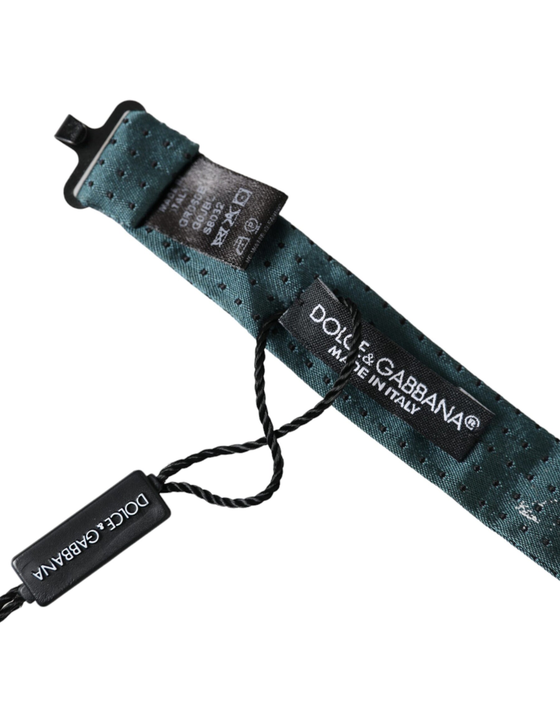 Dolce & Gabbana Green Silk Fantasy Adjustable Neck Men Papillon Bow Tie | Regal Royce