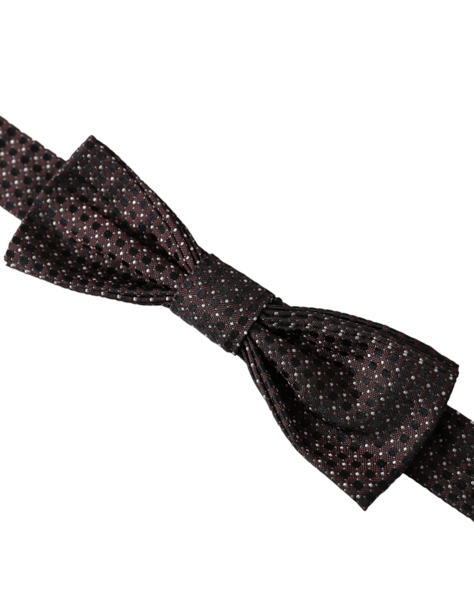 Dolce & Gabbana Brown Fantasy Silk Adjustable Neck Men Papillon Bow Tie | Regal Royce