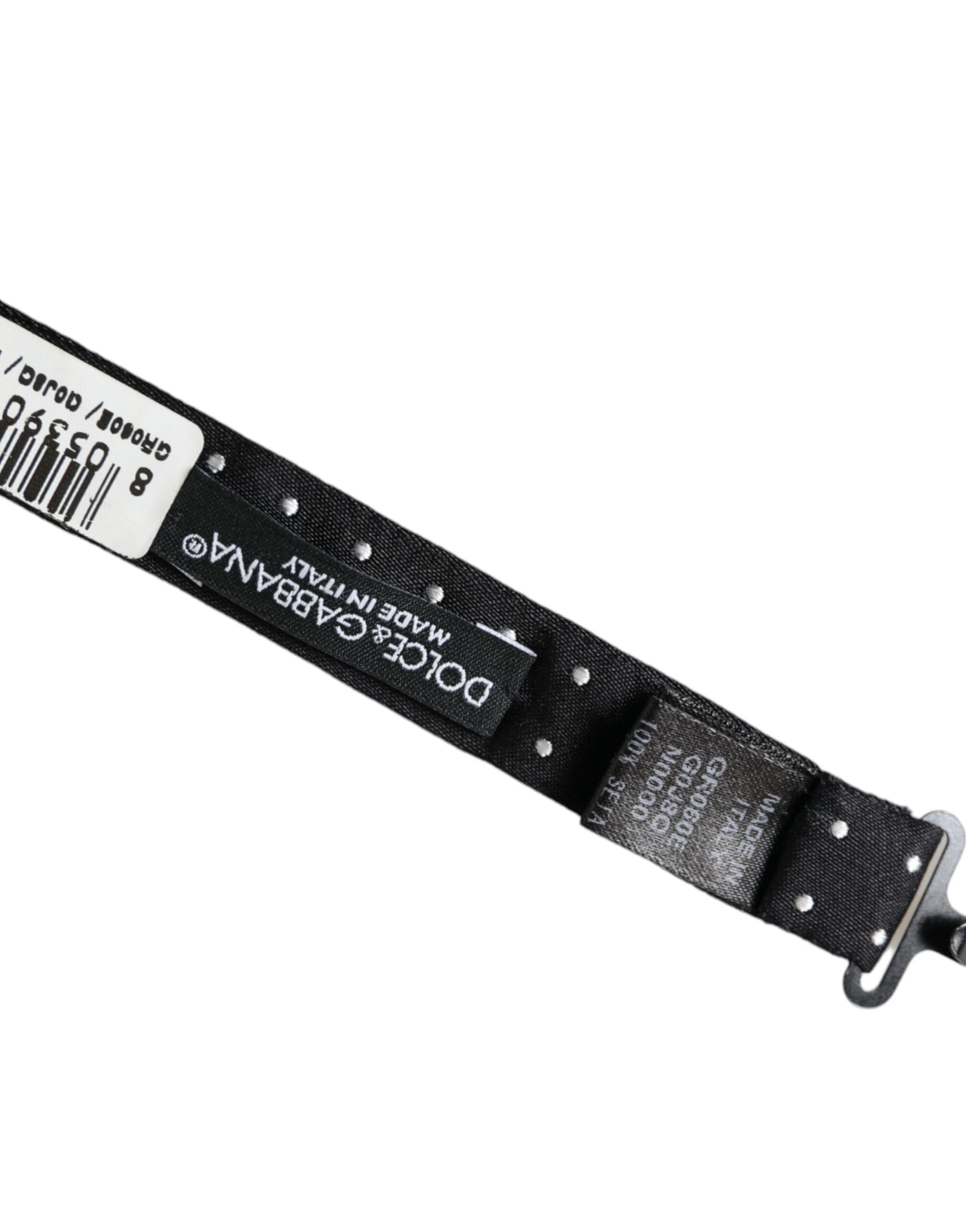 Dolce & Gabbana Black Silk Polka Dot Adjustable Neck Men Papillon Bow Tie | Regal Royce