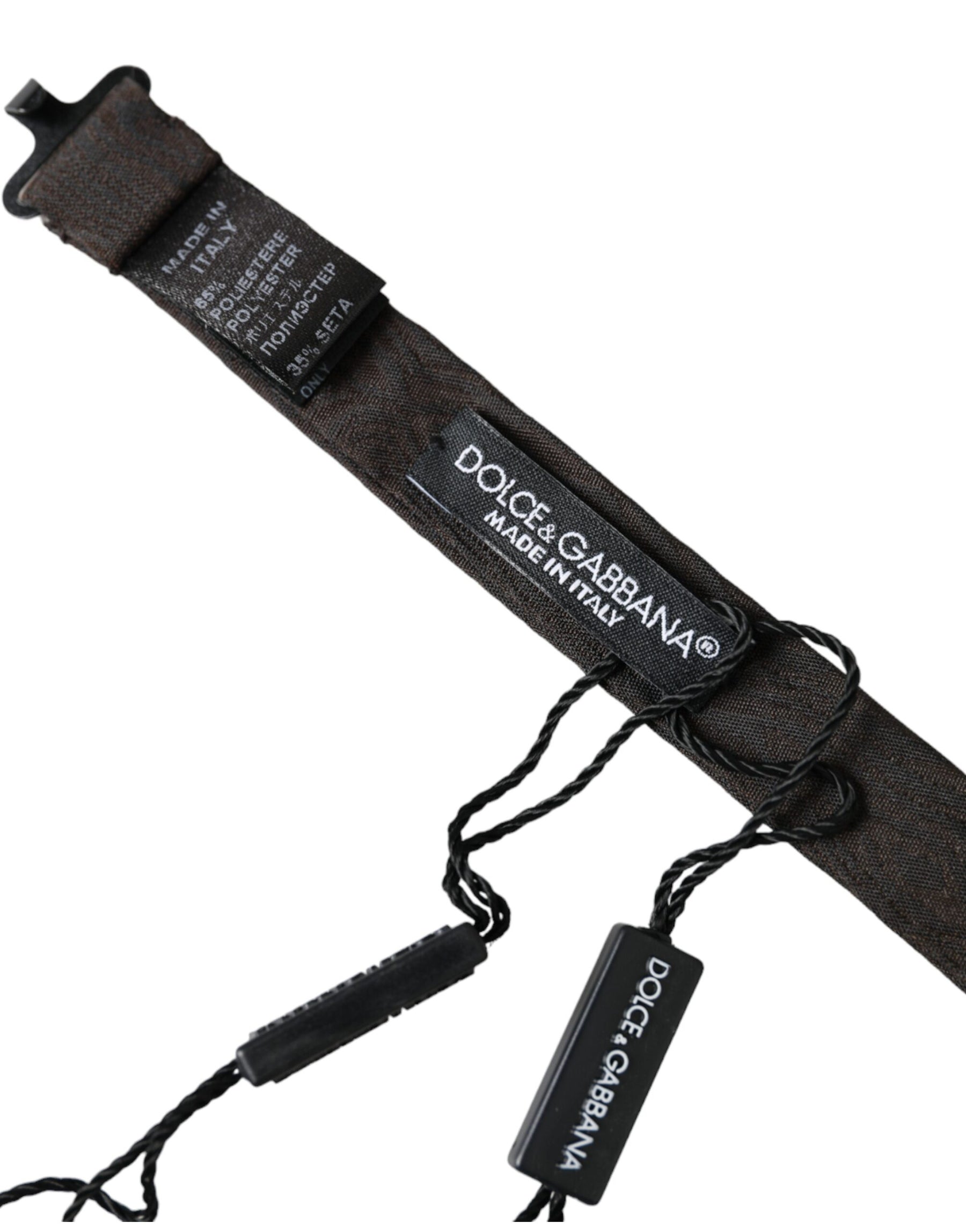 Dolce & Gabbana Black Silk Adjustable Neck Men Bow Tie | Regal Royce