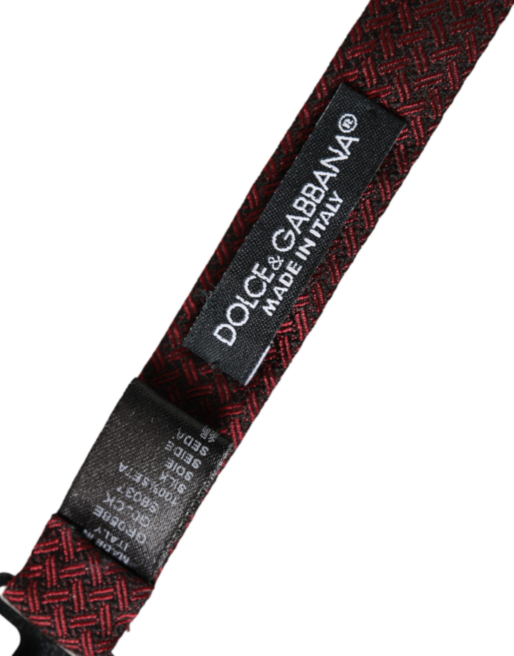 Dolce & Gabbana Red Silk Fantasy Adjustable Neck Men Bow Tie | Regal Royce