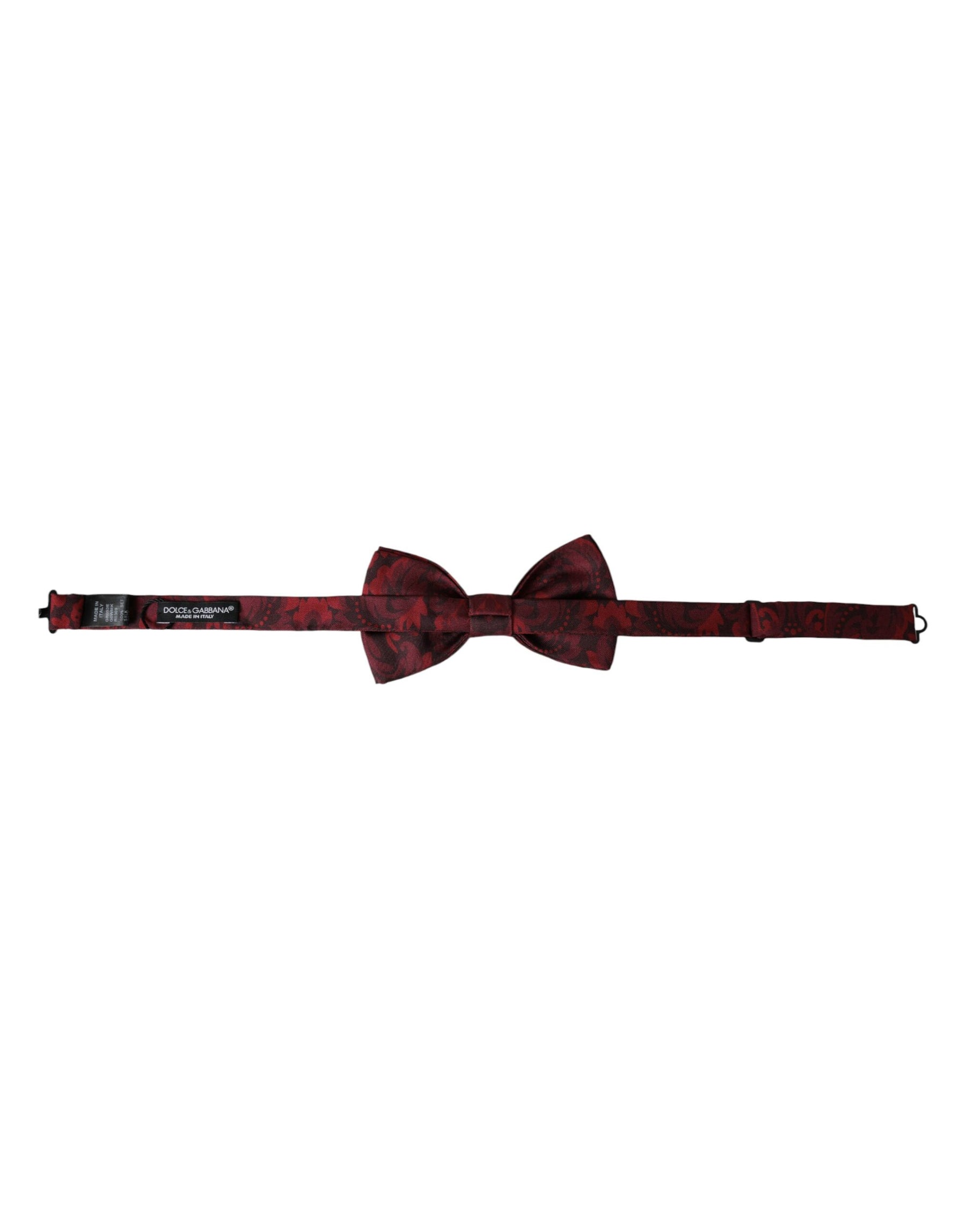 Dolce & Gabbana Red Silk Floral Adjustable Neck Men Bow Tie | Regal Royce