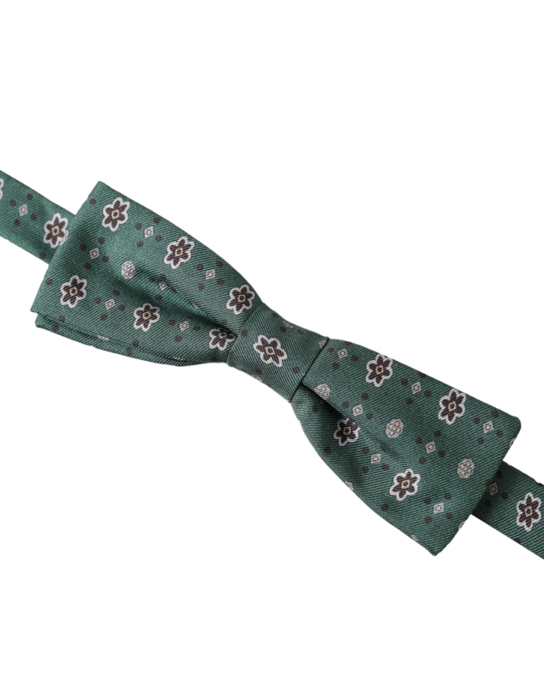 Dolce & Gabbana Mint Green Floral Adjustable Neck Men Bow Tie | Regal Royce