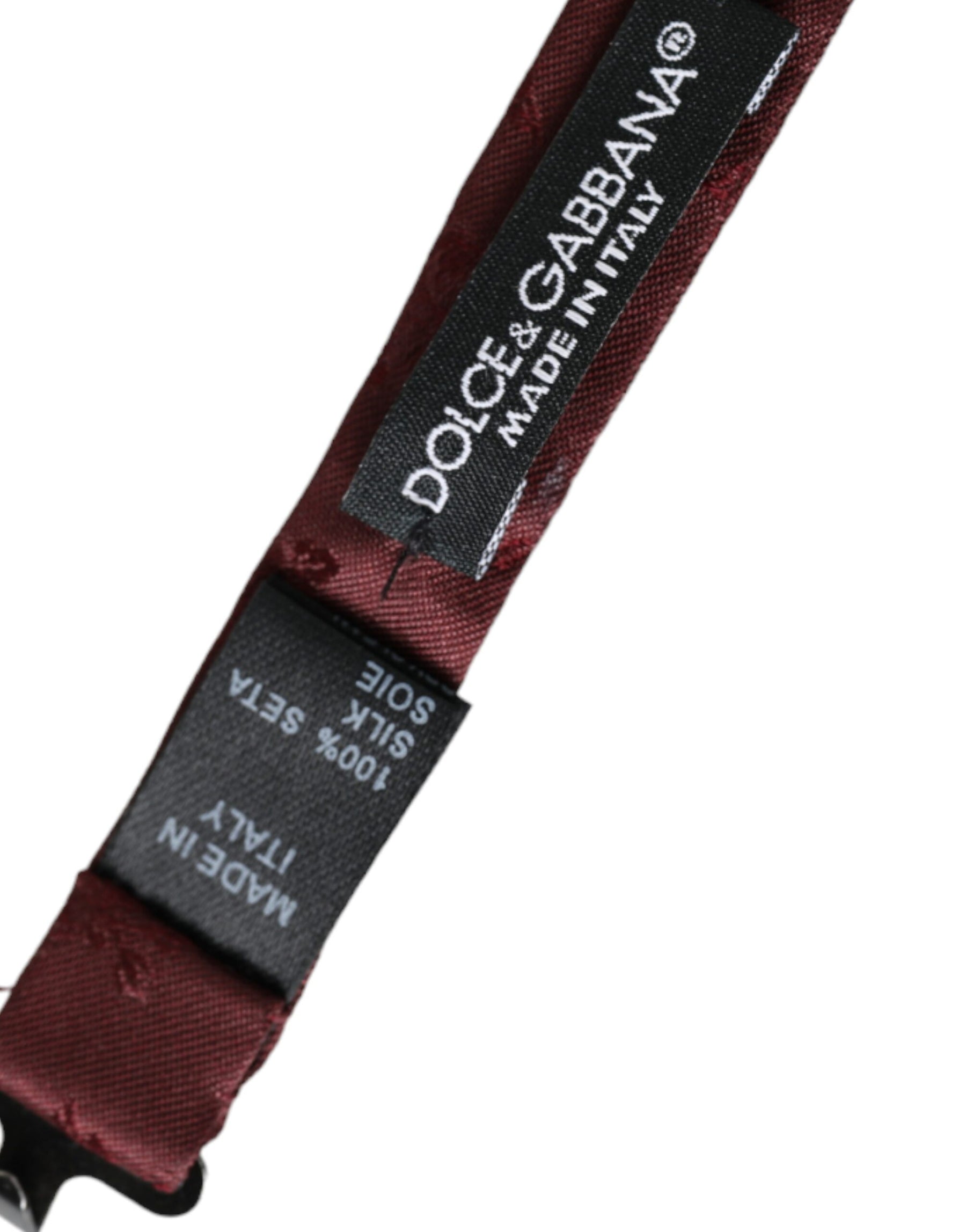 Dolce & Gabbana Maroon Floral Silk Adjustable Neck Men Bow Tie | Regal Royce