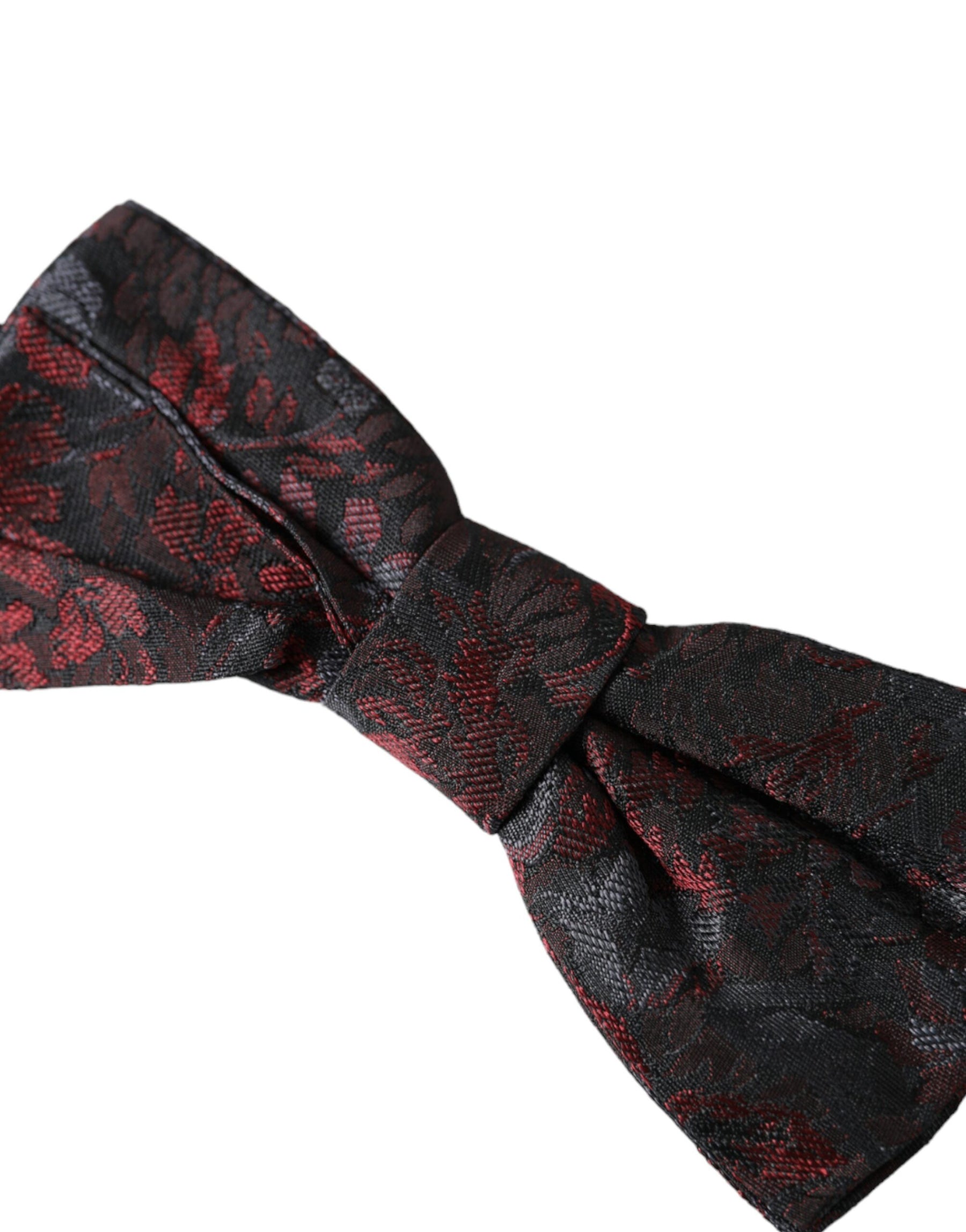 Dolce & Gabbana Red Black Floral Adjustable Neck Men Bow Tie | Regal Royce