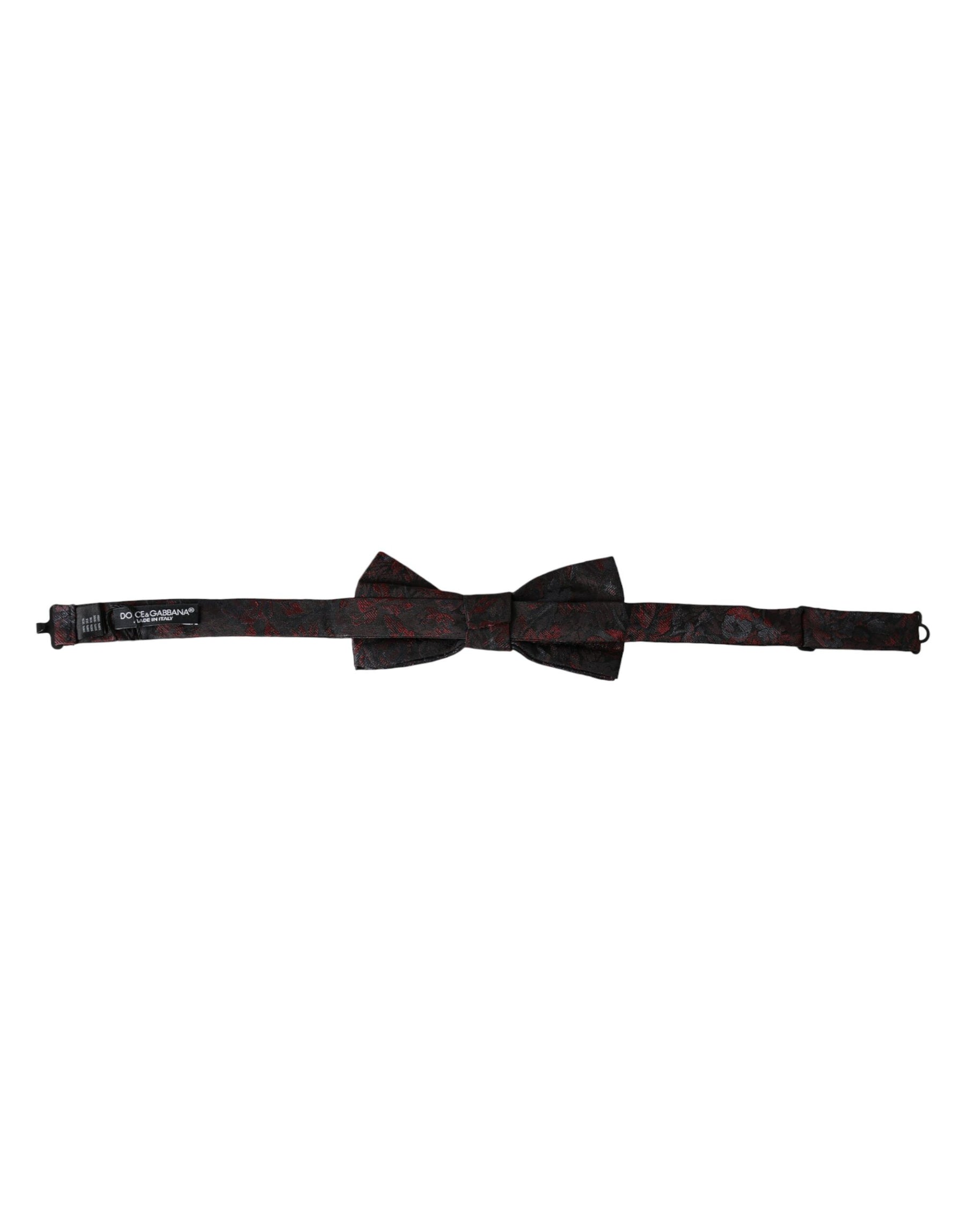 Dolce & Gabbana Red Black Floral Adjustable Neck Men Bow Tie | Regal Royce