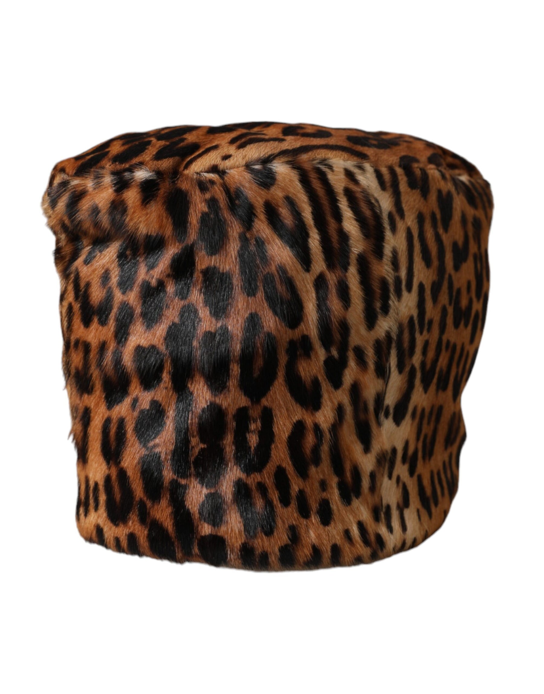 Dolce & Gabbana Brown Leopard Fur Women Bucket Hat | Regal Royce
