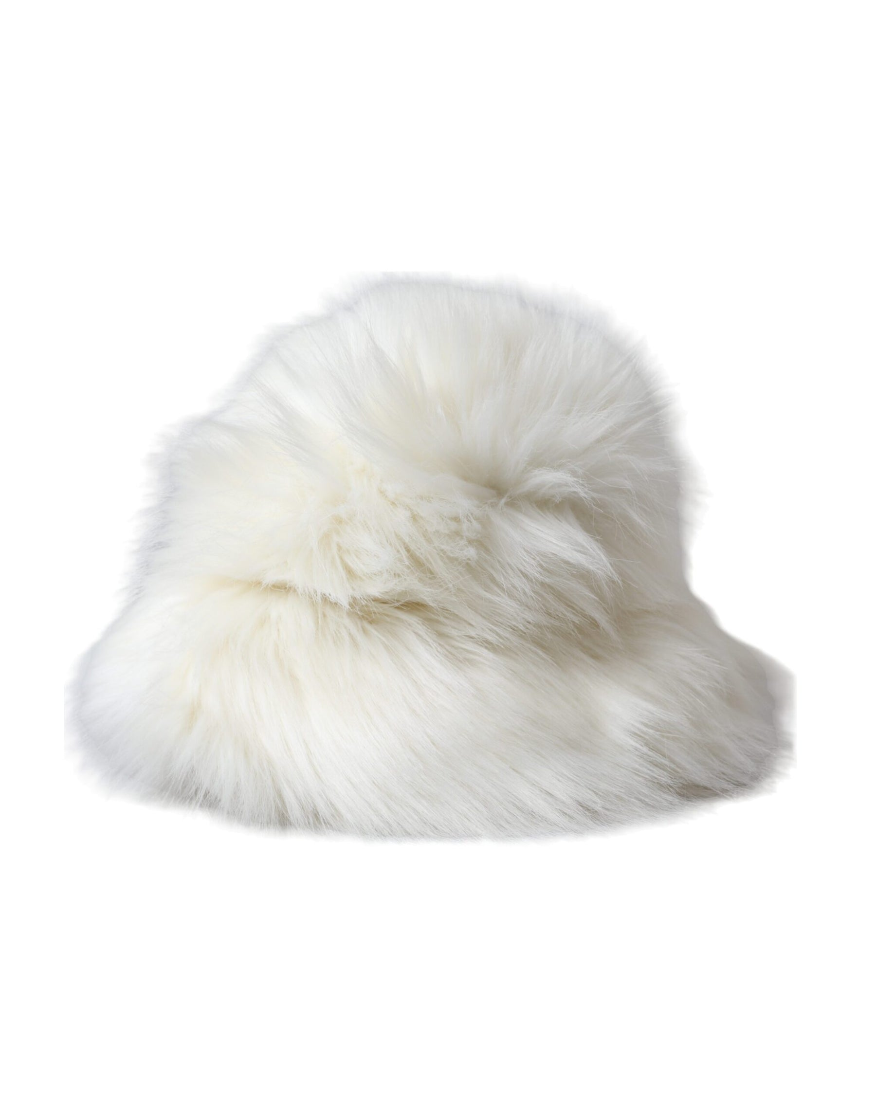 Dolce & Gabbana White Acrylic Fur Womens Bucket Hat | Regal Royce