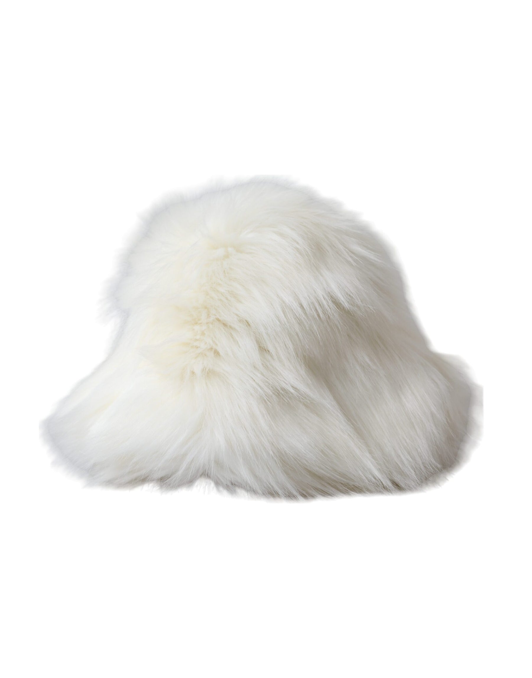 Dolce & Gabbana White Acrylic Fur Womens Bucket Hat | Regal Royce