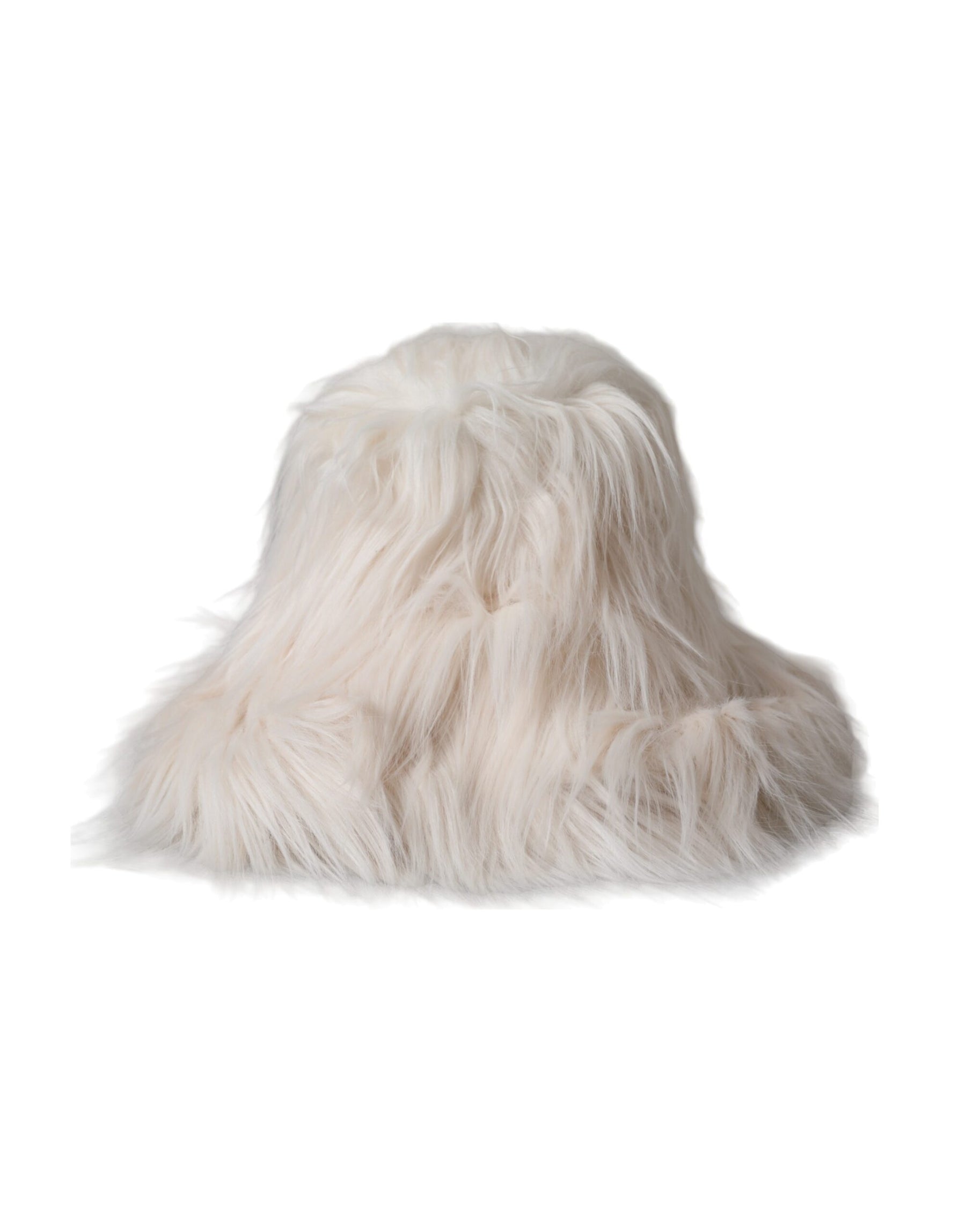 Dolce & Gabbana Off White Acrylic Fur Womens Bucket Hat | Regal Royce