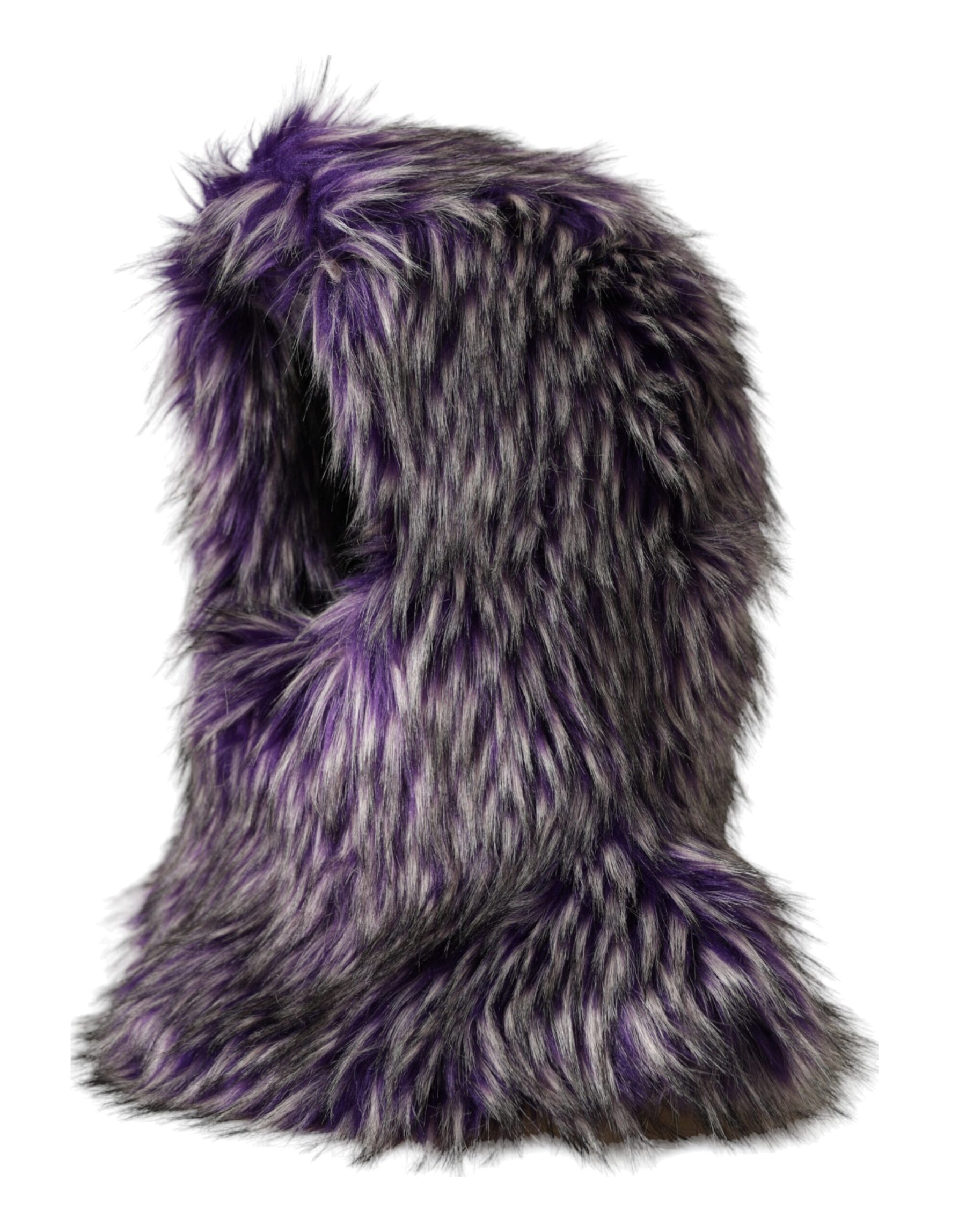 Dolce & Gabbana Purple Faux Fur Whole Head Wrap Hat | Regal Royce